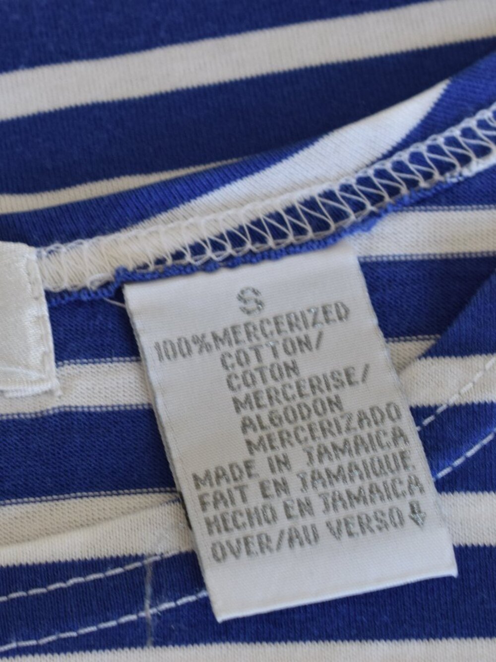 Vintage 90s Blue and White Striped Tee by Liz Claiborne | size S - Picture 13 of 13